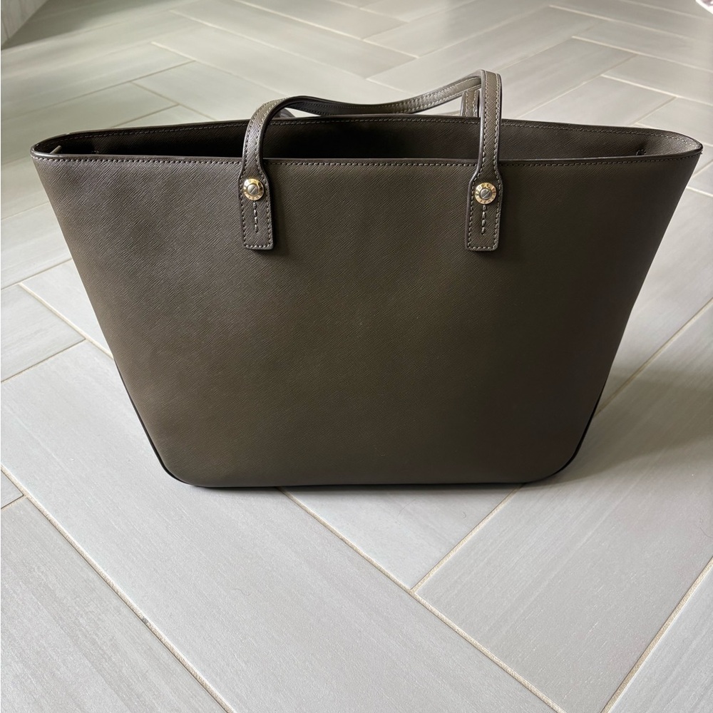 Henri Bendel Olive Khaki Zippered Tote Bag - Picture 5 of 13